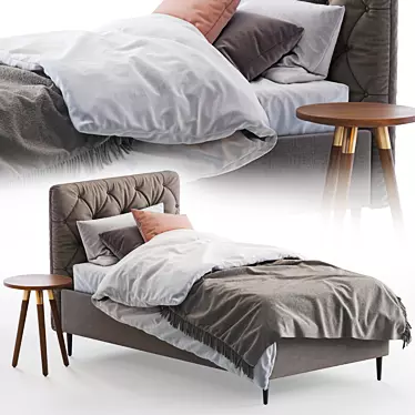 Skye Single Bed: Sleek and Compact Sleep Solution 3D model image 1 
