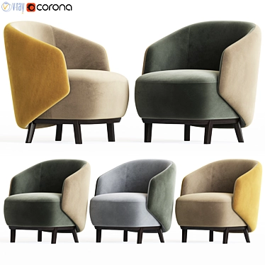 Elegant Concha Armchair: Experience Comfort and Style 3D model image 1 