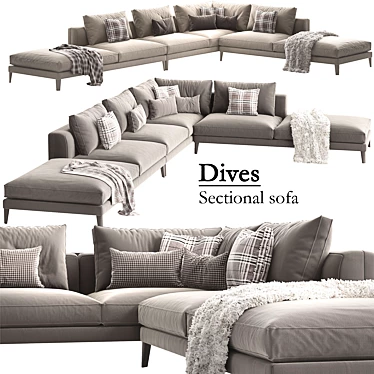 Dives Sofa: Stylish Sectional for Ultimate Comfort 3D model image 1 