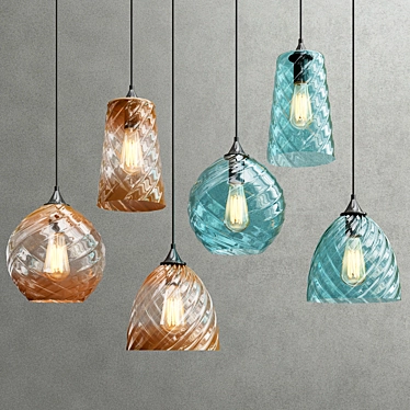 Vibrant Glass Lighting Collection 3D model image 1 