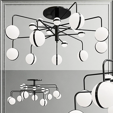 Modern Acrylic and Metal Ceiling Chandelier 3D model image 1 