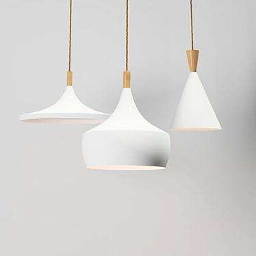 Modern Pendant Light with 3 LEDs 3D model image 1 