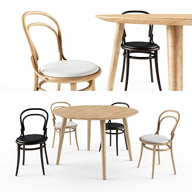 Modern Cafe Set: TON Malmo 707 3D model image 1 