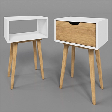 Sleek Wood Side Table 3D model image 1 