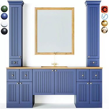 Elegant Bathroom Furniture Set 3D model image 1 