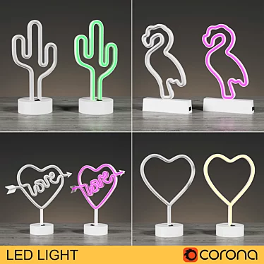 Cactus LED Lamp 3D model image 1 