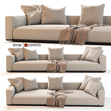 Elegant Flexform Grandemare Sectional: 3D Model 3D model image 1 