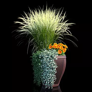 Container Garden Set with 5 Varieties of Plants 3D model image 1 