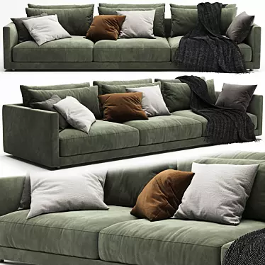 Elegant Poliform Bristol Sofa 3D model image 1 