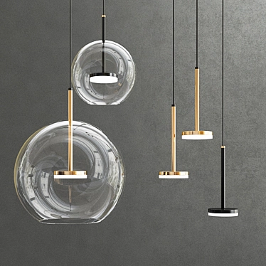 Elegant Glass Hanging Pendants 3D model image 1 