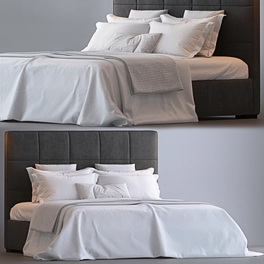 Bardo Bed by Meridiani: Sleek Elegance for Your Bedroom 3D model image 1 