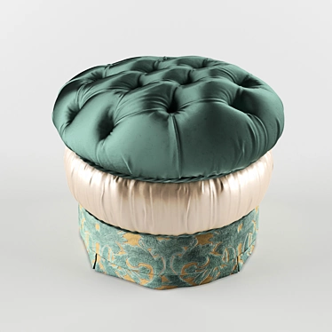 Title: Classic Style Fabric Pouf 3D model image 1 