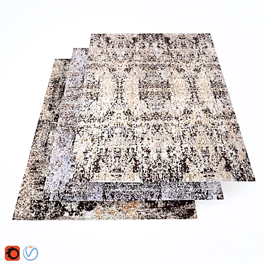 Luxe Silk Blend Nepalese Carpets 3D model image 1 