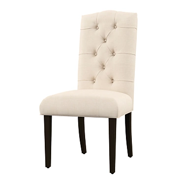 Elegant Tufted Dining Chair Set 3D model image 1 