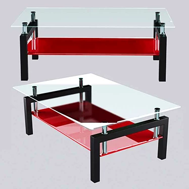 Sleek Glass and Chrome Table 3D model image 1 