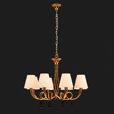 Elegant Paola Chandelier - Golden Glow 3D model image 1 