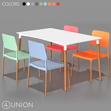 Modern BC-8086 Chairs and Tables 3D model image 1 