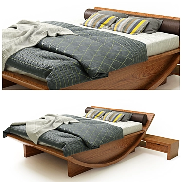 Sleek Modern Bed: Unique Design 3D model image 1 