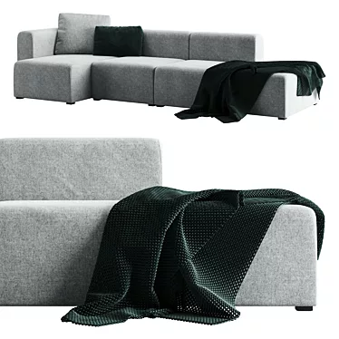 Modular Mags Sofa in Green & Grey 3D model image 1 