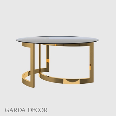 Garda Decor Golden Glass Coffee Table 3D model image 1 