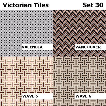 Topcer Victorian Tiles Set 30: Elegant Designs for Timeless Charm 3D model image 1 