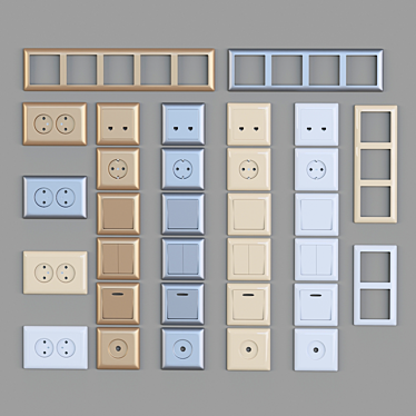 PRIMERA LUXEL 4 - Sleek Socket Panel with Multiple Options 3D model image 1 