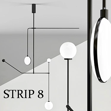 Sleek Strip_8 Lighting Fixture 3D model image 1 