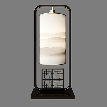 Elegant Oriental Glow- Chinese Table Lamp 3D model image 1 