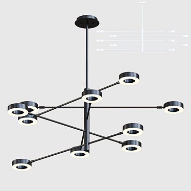 Minimalist LED Ring Pendant Lamp 3D model image 1 