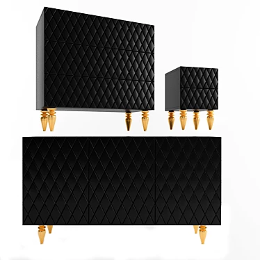 Elegant Tivoli Black Chests 3D model image 1 