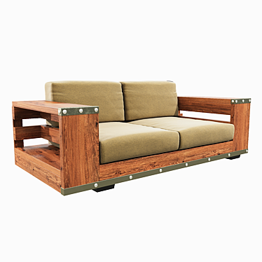 Industrial 2-Seater Sofa 3D model image 1 