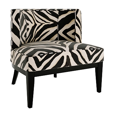 Elegant Zebra Print Chair 3D model image 1 