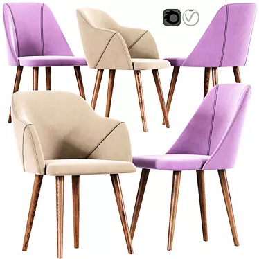 Elegant Creggan Dining Chairs 3D model image 1 