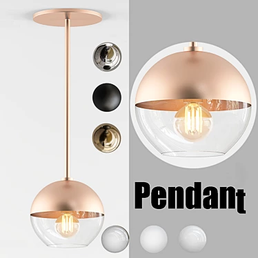 Stylish Pendant Light Fixture 3D model image 1 