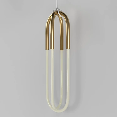 Modern Brass Pendant Light with Adjustable Height 3D model image 1 
