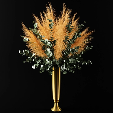 Pampas Grass & Eucalyptus Bouquet 3D model image 1 