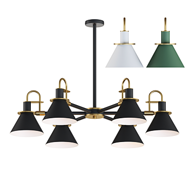 Industrial Minimalist Lampatron CODA 6: Sleek Design & Versatile Lighting 3D model image 1 