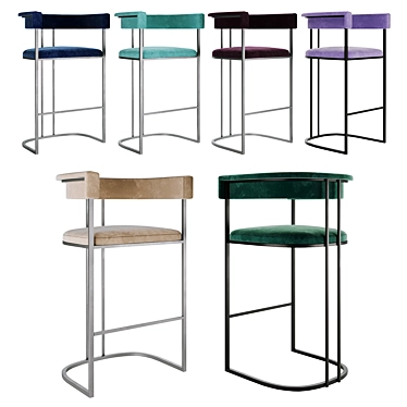 Luno Barstool Collection 3D model image 1 