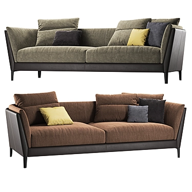  Poltrona Frau Bretagne: Sleek and Stylish 2-Seater Sofas 3D model image 1 