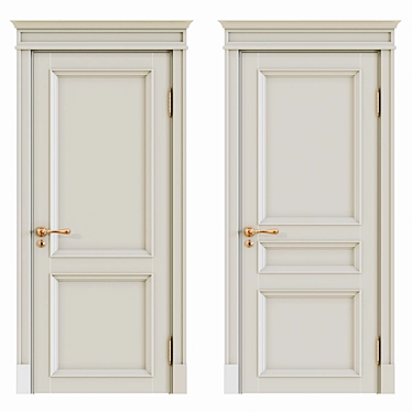 Elegant Enamel Interior Doors 3D model image 1 