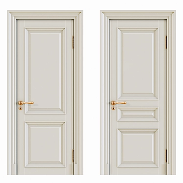 Elegant Classic Interior Doors 3D model image 1 