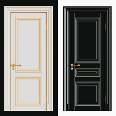 Elegant Classic Interior Doors 3D model image 1 