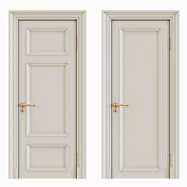 Elegant Solid Wood Doors 3D model image 1 