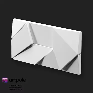 Origami Gypsum 3D Panel: Elegant & Artistic 3D model image 1 