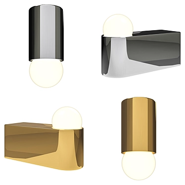 Elegant Brass Architectural Sconce 3D model image 1 