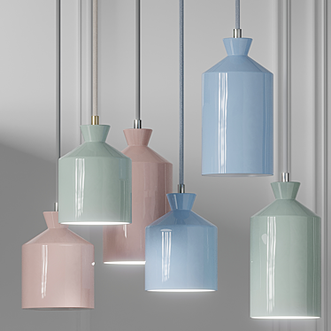 Elegant Ceramic Pendant Lamps 3D model image 1 