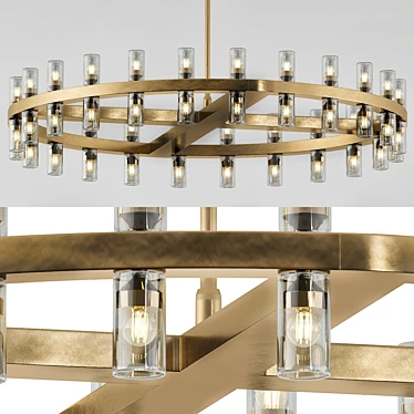 Elegant Arcachon Round Chandelier 3D model image 1 