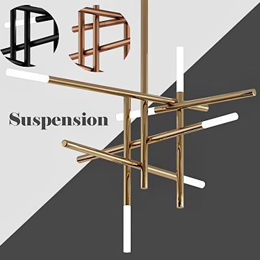 Elegant Suspension Chandelier 3D model image 1 