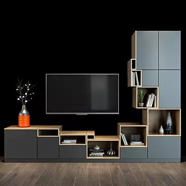 Modern TV Shelf 51: Stylish and Functional 3D model image 1 