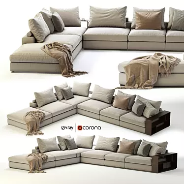 Flexible Comfort: Flexform Groundpiece Sofa 3D model image 1 